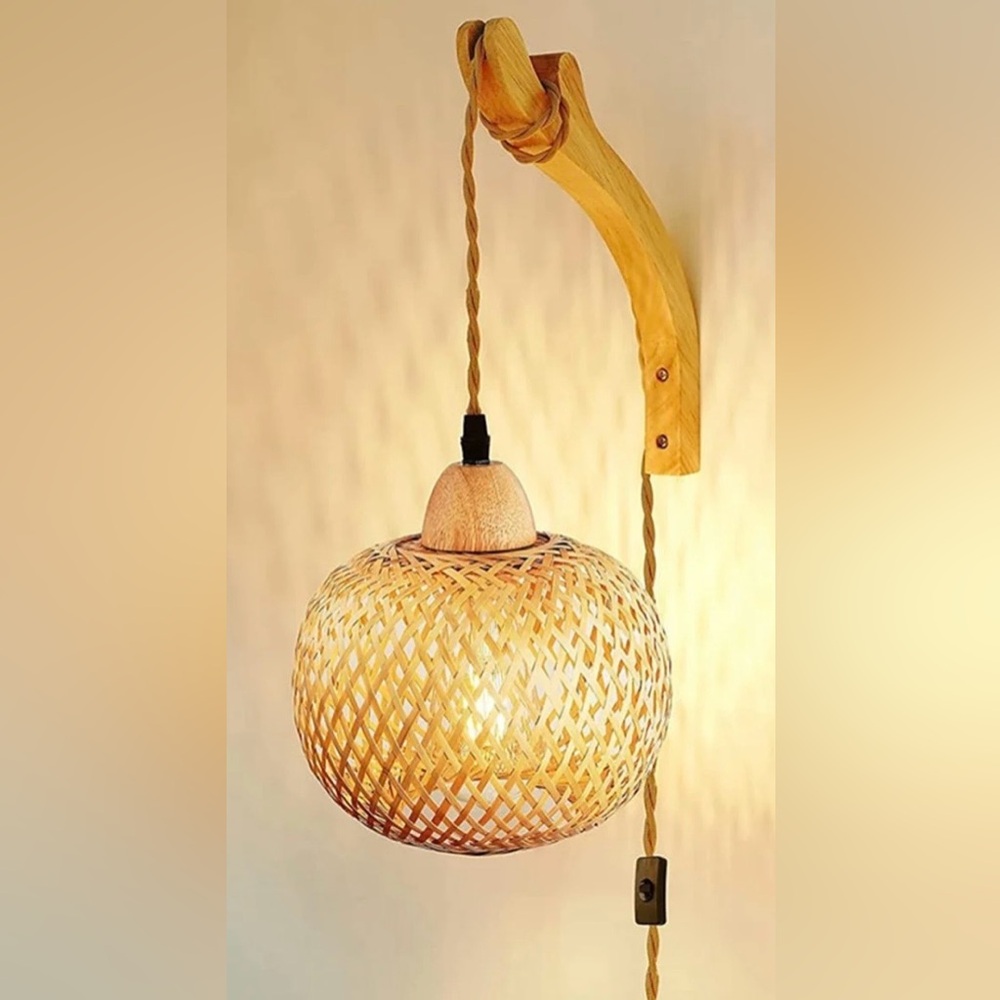 ~New~ Wall Scone Retro Japanese Style Bamboo Wall Lamp